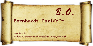 Bernhardt Oszlár névjegykártya